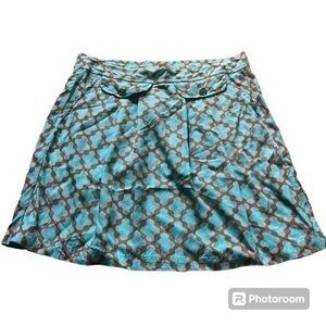 Coastal Escapada teal and orange pattern skirt